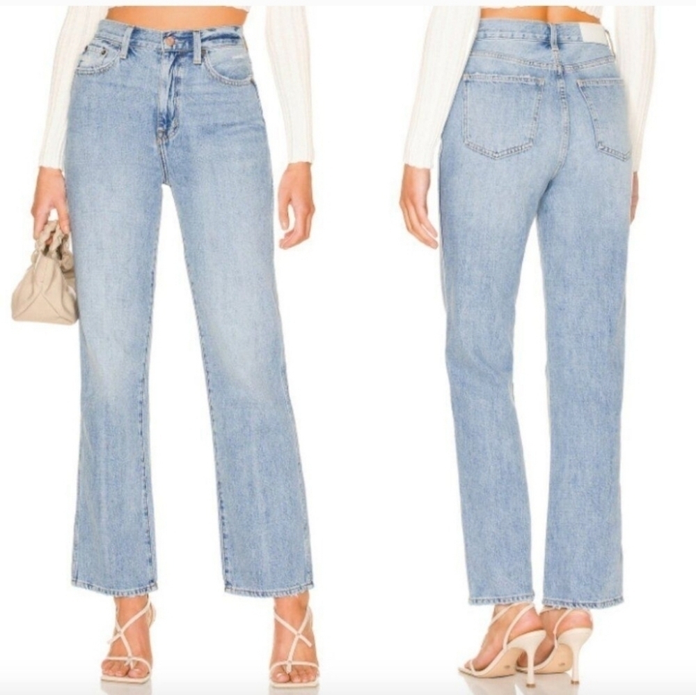 Pistola Medium Wash April Showers Cassie Super High Rise Straight Leg Jeans 26